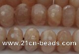 CMS951 15.5 inches 6*10mm faceted rondelle A grade moonstone beads