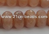 CMS952 15.5 inches 8*12mm faceted rondelle A grade moonstone beads