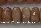 CMS953 15.5 inches 7*14mm faceted rondelle A grade moonstone beads