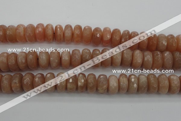 CMS953 15.5 inches 7*14mm faceted rondelle A grade moonstone beads