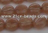 CMS956 15.5 inches 8mm flat round A grade moonstone beads