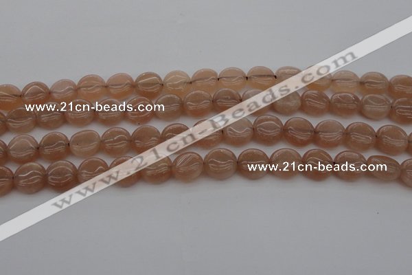 CMS956 15.5 inches 8mm flat round A grade moonstone beads