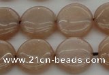 CMS958 15.5 inches 12mm flat round A grade moonstone beads