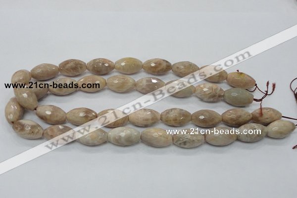 CMS96 15.5 inches 13*22mm faceted rice moonstone gemstone beads