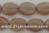 CMS961 15.5 inches 10*12mm oval A grade moonstone beads