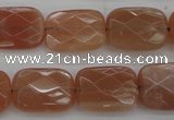 CMS971 15.5 inches 10*14mm faceted rectangle A grade moonstone beads