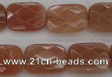 CMS972 15.5 inches 12*16mm faceted rectangle A grade moonstone beads