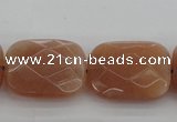 CMS973 15.5 inches 13*18mm faceted rectangle A grade moonstone beads