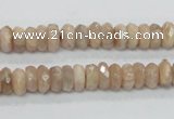 CMS98 15.5 inches 4*8mm faceted rondelle moonstone gemstone beads