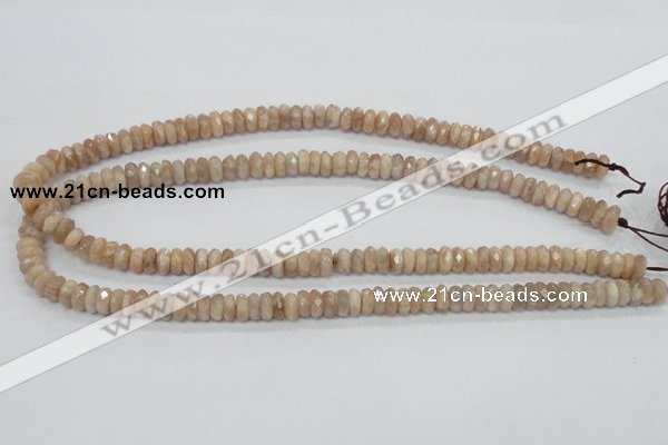 CMS98 15.5 inches 4*8mm faceted rondelle moonstone gemstone beads