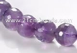 CNA08 12mm faceted round A- grade natural amethyst quartz beads