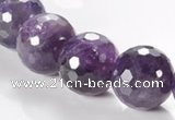 CNA09 16mm faceted round A- grade natural amethyst quartz beads