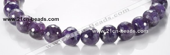 CNA09 16mm faceted round A- grade natural amethyst quartz beads