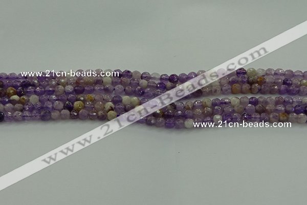 CNA1010 15.5 inches 4mm faceted round dogtooth amethyst beads