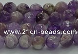 CNA1011 15.5 inches 6mm faceted round dogtooth amethyst beads