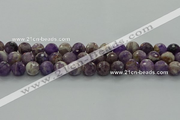 CNA1014 15.5 inches 12mm faceted round dogtooth amethyst beads