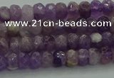 CNA1028 15.5 inches 4*6mm faceted rondelle dogtooth amethyst beads