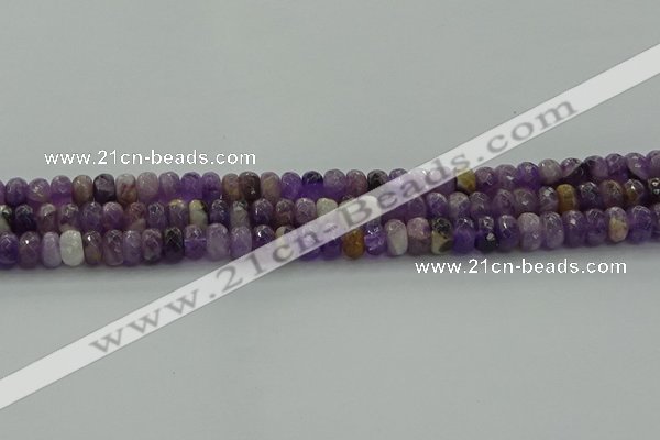 CNA1029 15.5 inches 5*8mm faceted rondelle dogtooth amethyst beads