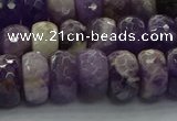 CNA1031 15.5 inches 7*12mm faceted rondelle dogtooth amethyst beads