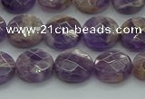 CNA1045 15.5 inches 12mm faceted coin dogtooth amethyst beads