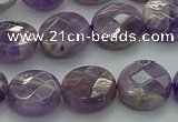 CNA1046 15.5 inches 14mm faceted coin dogtooth amethyst beads