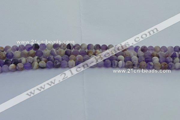 CNA1050 15.5 inches 4mm round matte dogtooth amethyst beads