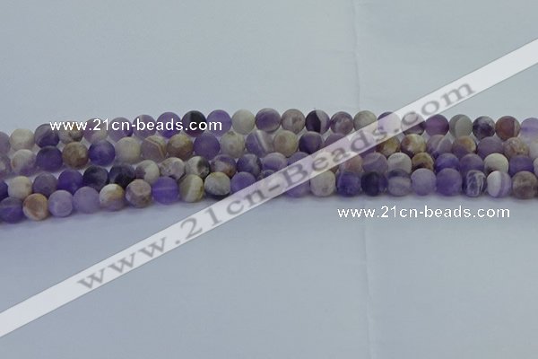 CNA1051 15.5 inches 6mm round matte dogtooth amethyst beads