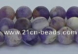 CNA1052 15.5 inches 8mm round matte dogtooth amethyst beads