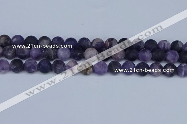 CNA1064 15.5 inches 12mm round matte dogtooth amethyst beads