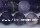 CNA1065 15.5 inches 14mm round matte dogtooth amethyst beads