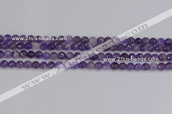 CNA1071 15.5 inches 6mm faceted round dogtooth amethyst beads