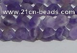 CNA1076 15.5 inches 6mm faceted nuggets matte dogtooth amethyst beads