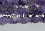 CNA1077 15.5 inches 8mm faceted nuggets matte dogtooth amethyst beads