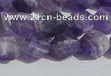 CNA1078 15.5 inches 10mm faceted nuggets matte dogtooth amethyst beads