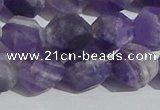 CNA1079 15.5 inches 12mm faceted nuggets matte dogtooth amethyst beads