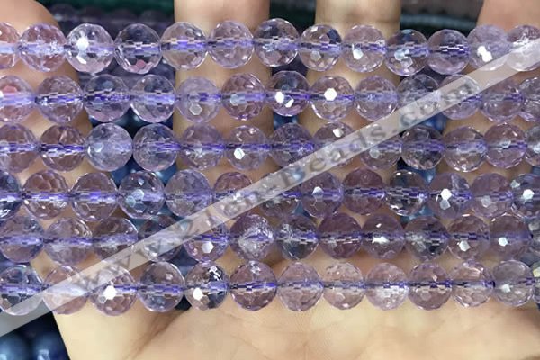 CNA1112 15.5 inches 8mm faceted round natural amethyst beads