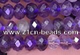 CNA1117 15.5 inches 3*4mm faceted rondelle amethyst beads wholesale