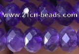 CNA1134 15.5 inches 6*8mm faceted rondelle amethyst gemstone beads