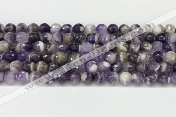 CNA1162 15.5 inches 8mm faceted round natural dogtooth amethyst beads