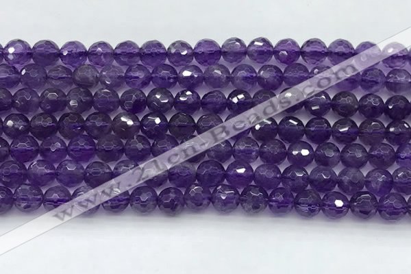 CNA1171 15.5 inches 6mm faceted round natural amethyst beads