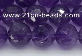 CNA1172 15.5 inches 8mm faceted round natural amethyst beads