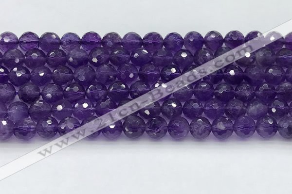 CNA1172 15.5 inches 8mm faceted round natural amethyst beads