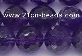 CNA1173 15.5 inches 10mm faceted round natural amethyst beads