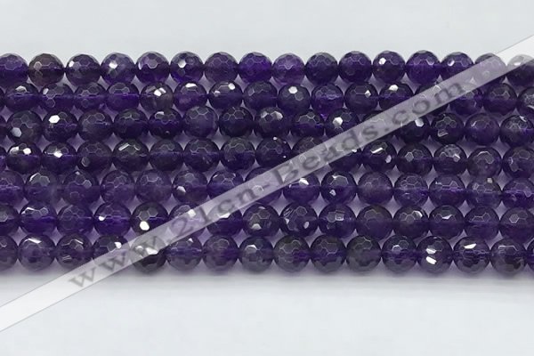 CNA1175 15.5 inches 6mm faceted round natural amethyst beads