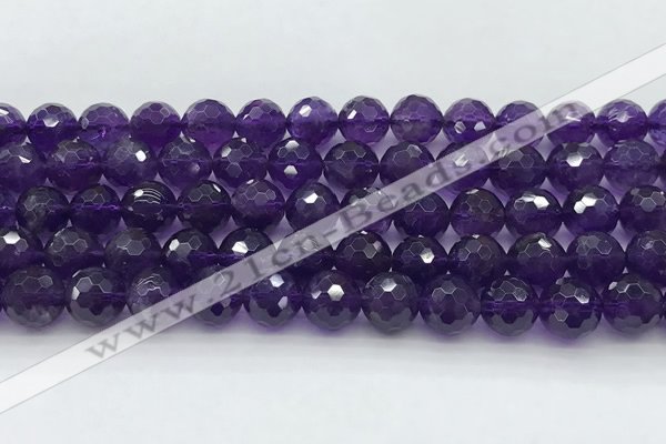 CNA1177 15.5 inches 10mm faceted round natural amethyst beads