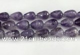 CNA1181 15.5 inches 15*20mm faceted teardrop amethyst beads