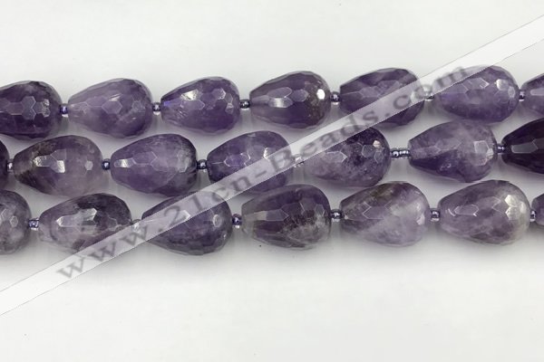 CNA1181 15.5 inches 15*20mm faceted teardrop amethyst beads