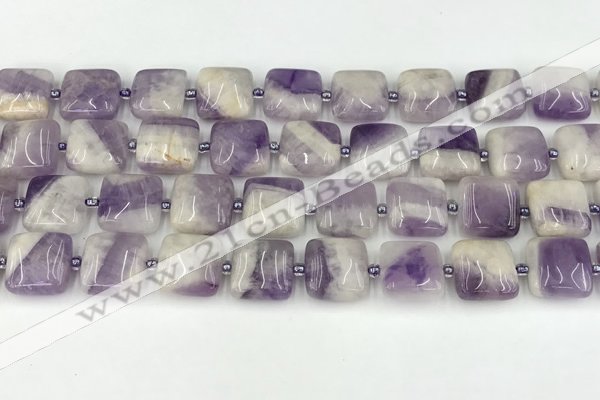 CNA1183 15.5 inches 14*14mm square amethyst beads wholesale