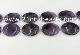 CNA1195 15.5 inches 30*40mm oval amethyst beads wholesale