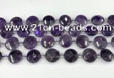 CNA1200 15.5 inches 16mm faceted coin amethyst beads wholesale